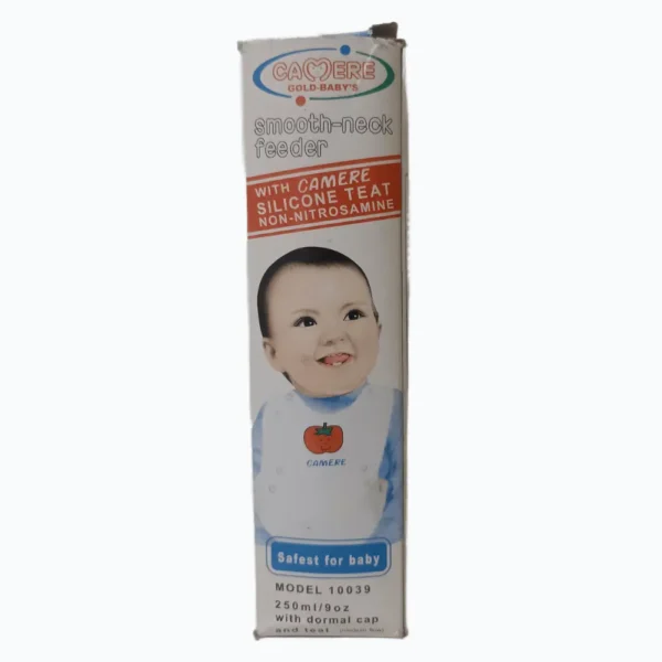 CAMERE Gold Baby Smooth Neck Feeder 250ml 9oz bottle with silicone teat