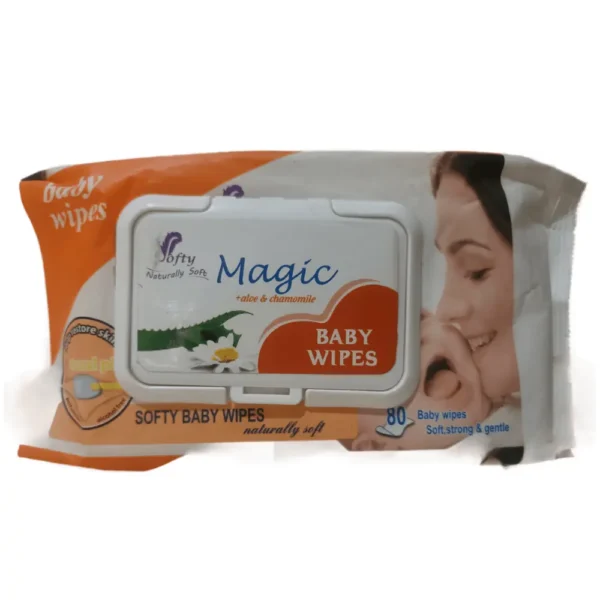 Softy Magic Baby Wipes with Aloe & Chamomile - 80 Wipes