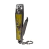 Yellow Decorative Floral Butterfly Printed Stainless Steel Nail Clipper with File and Keychain