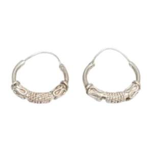 Silver color earring set of two
